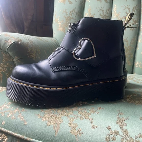 RARE Lazy Oaf x Doc Martens heart buckle platform boots - Picture 2 of 3